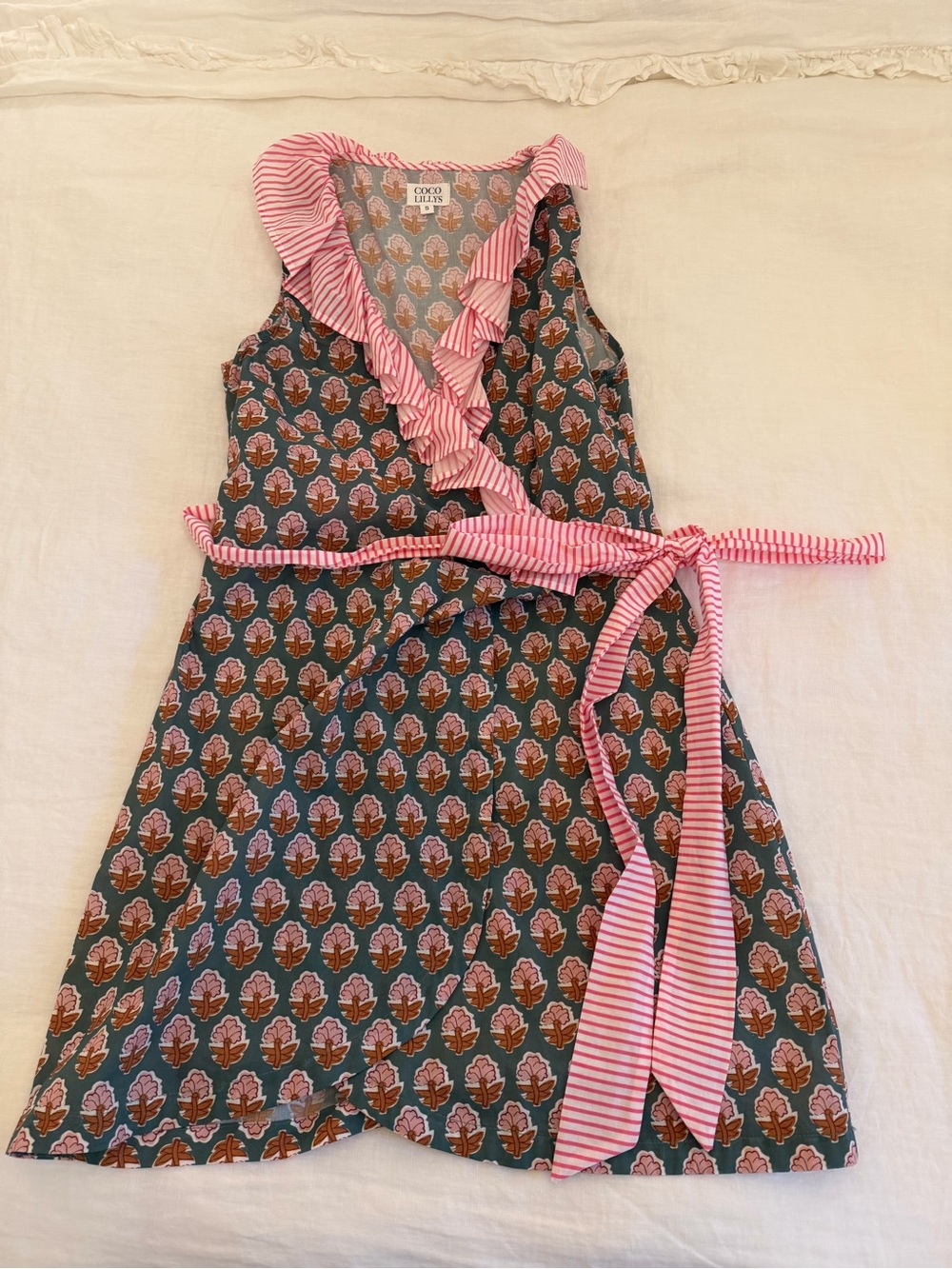 Girls' Pink Ruffle Wrap Dress